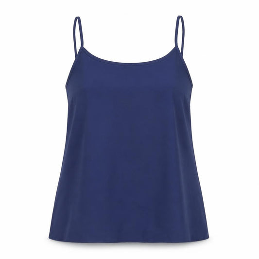 apaya Womens Blue  Polyester Basic Tank Size 12 Scoop Neck