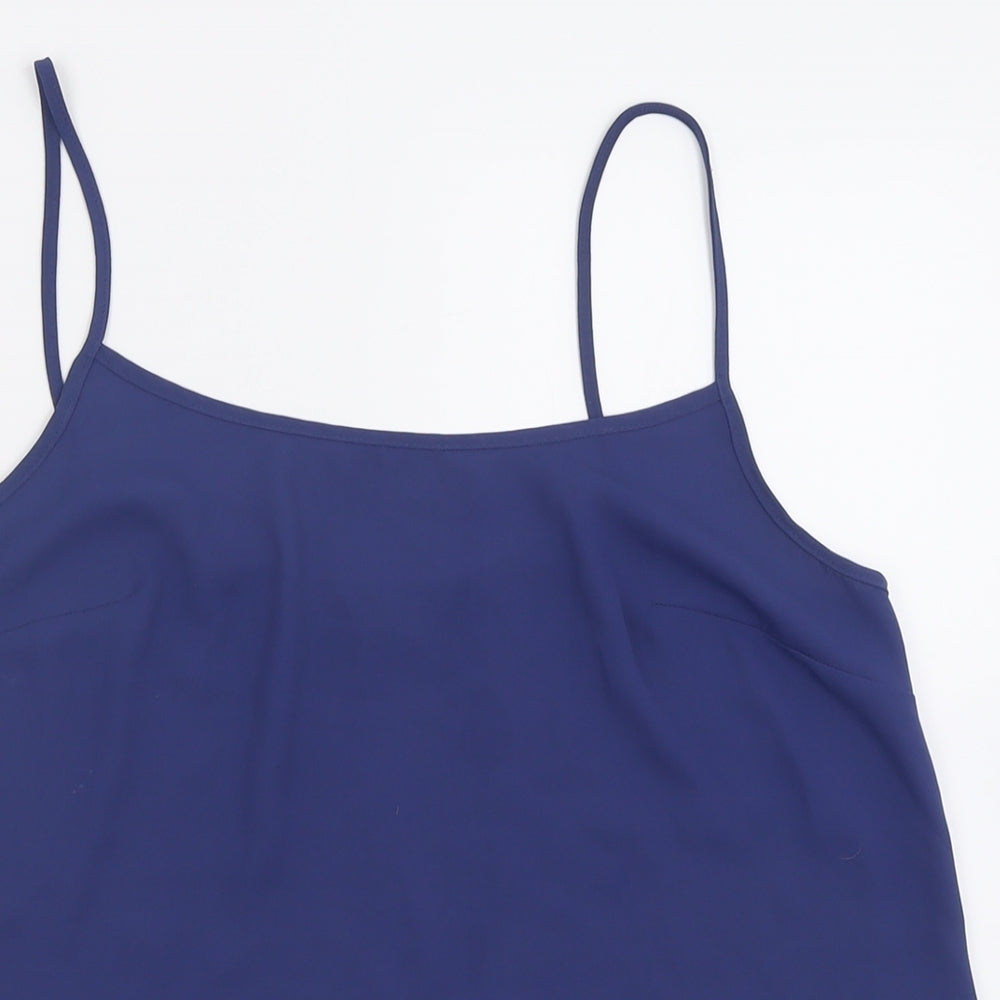 apaya Womens Blue  Polyester Basic Tank Size 12 Scoop Neck