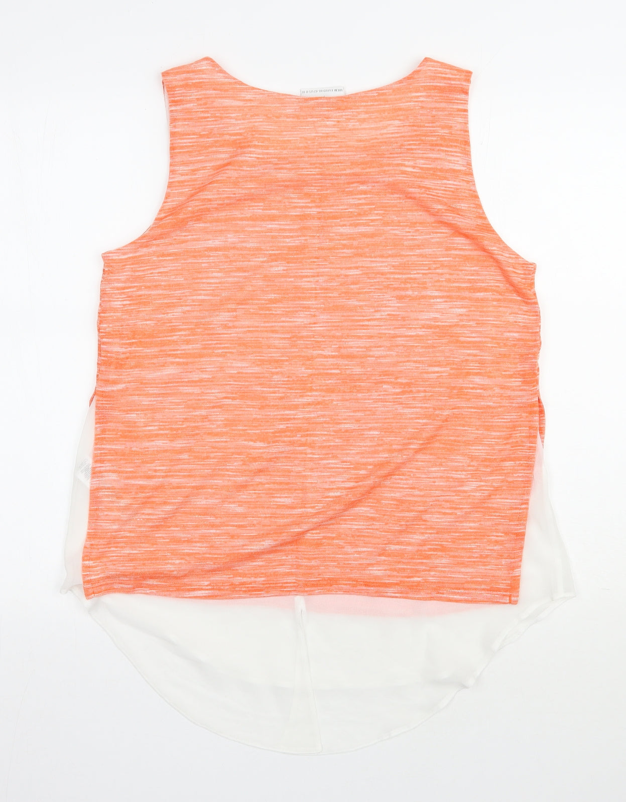 Wallis Womens Orange  Viscose Basic Blouse Size M Scoop Neck