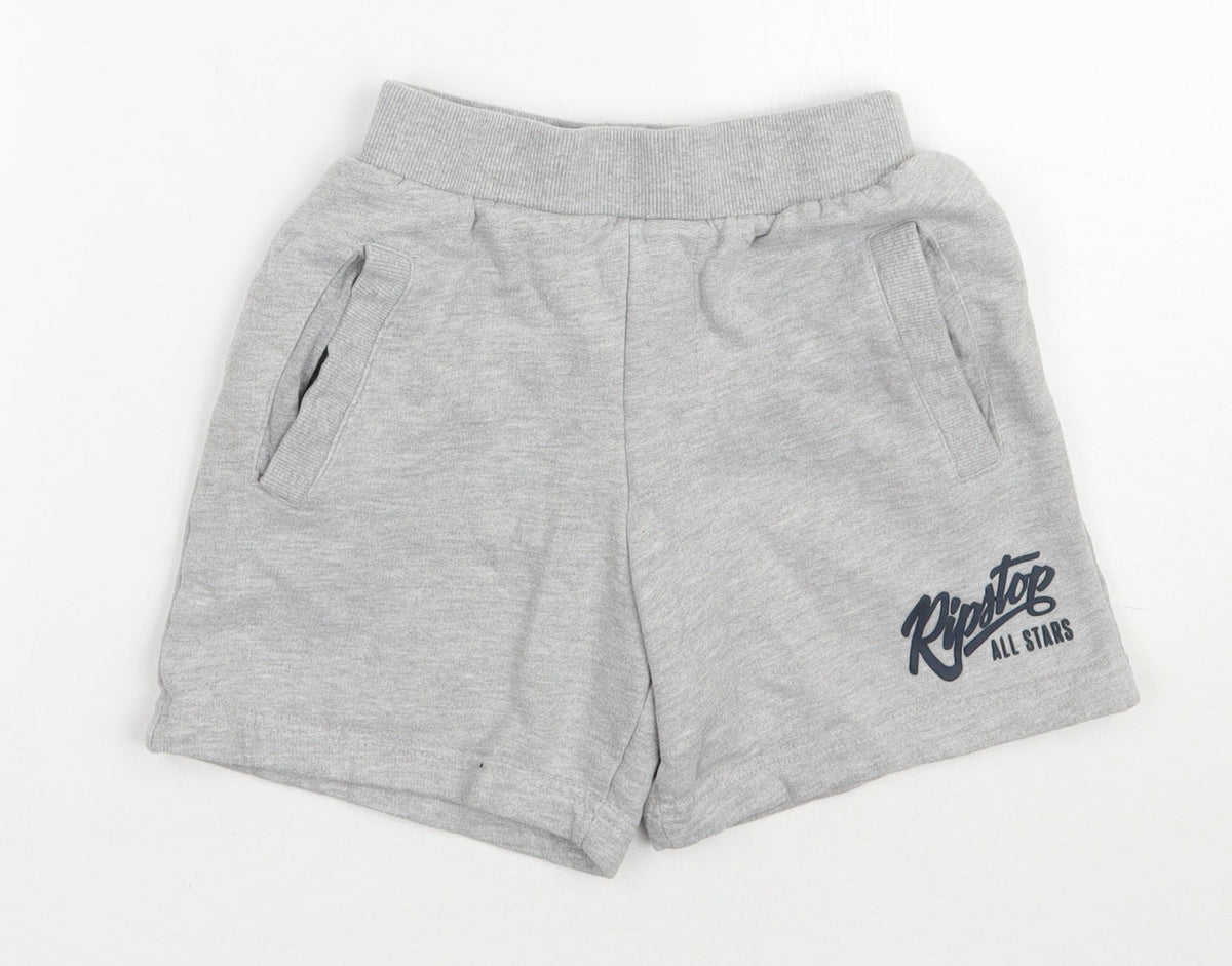 Ripstop Boys Grey  Cotton Sweat Shorts Size XS  Regular