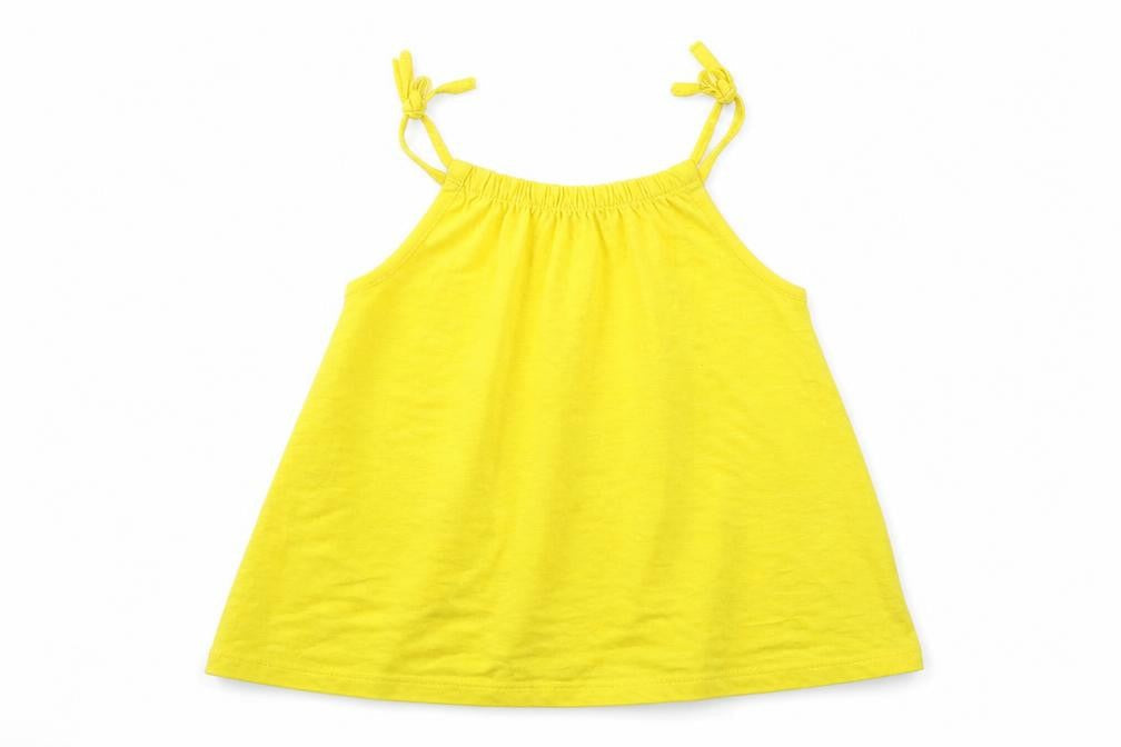 Marks & Spencer Girls Yellow  Polyester Camisole Tank Size 5-6 Years Scoop Neck Pullover