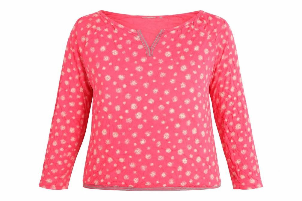 Sandwich Womens Pink Floral Polyester Basic T-Shirt Size XL V-Neck