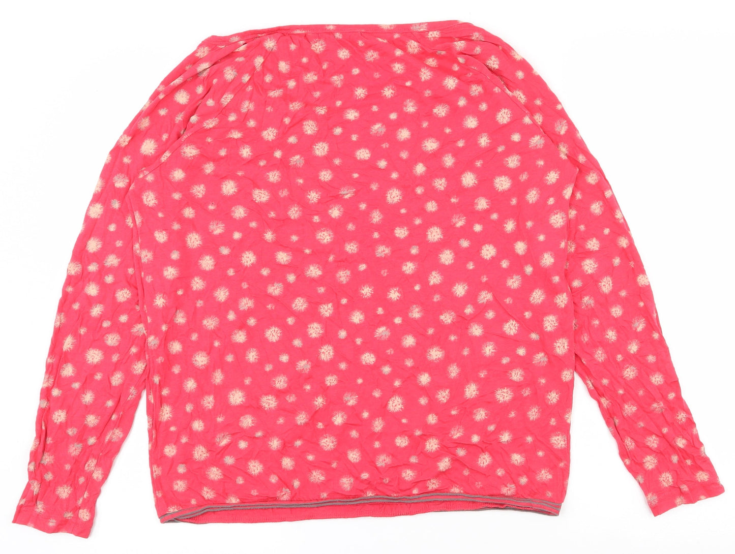Sandwich Womens Pink Floral Polyester Basic T-Shirt Size XL V-Neck
