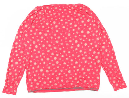 Sandwich Womens Pink Floral Polyester Basic T-Shirt Size XL V-Neck