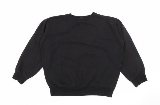 New Look Womens Black  Cotton Pullover Sweatshirt Size S