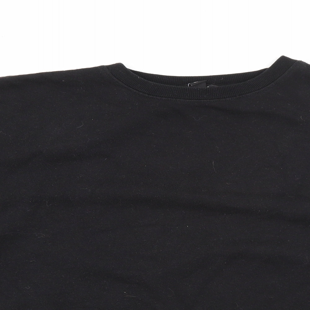 New Look Womens Black  Cotton Pullover Sweatshirt Size S