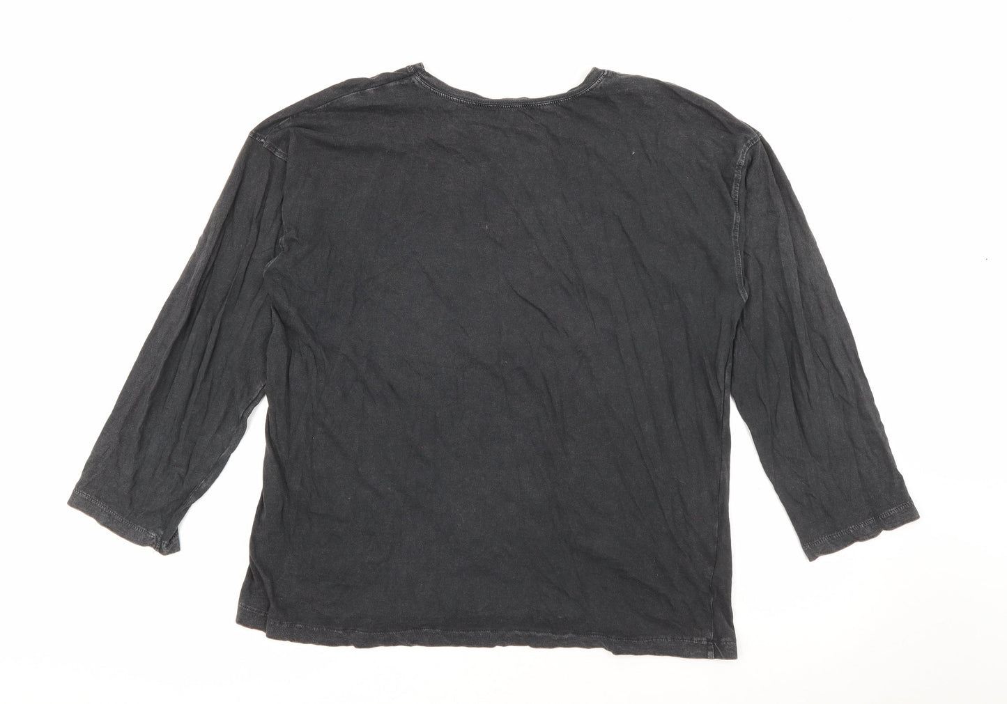 Zara Womens Grey Crew Neck  Cotton Pullover Jumper Size S