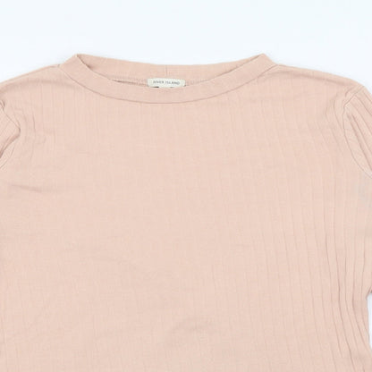 River Island Womens Pink Crew Neck  Polyester Pullover Jumper Size 8