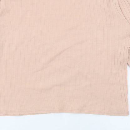 River Island Womens Pink Crew Neck  Polyester Pullover Jumper Size 8