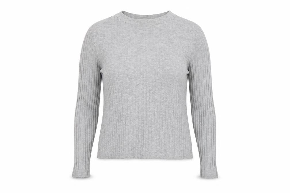 River Island Womens Grey Crew Neck  Cotton Pullover Jumper Size 8