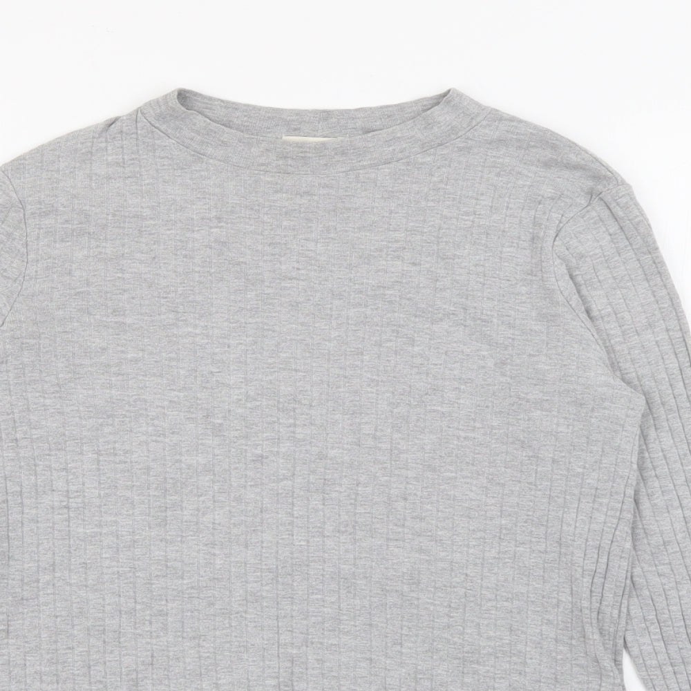 River Island Womens Grey Crew Neck  Cotton Pullover Jumper Size 8