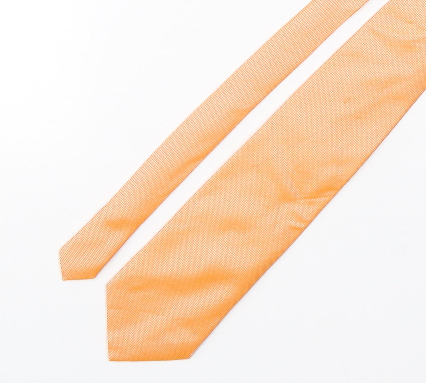 Fox & Chave  Mens Orange Grenadine Silk Pointed Tie One Size