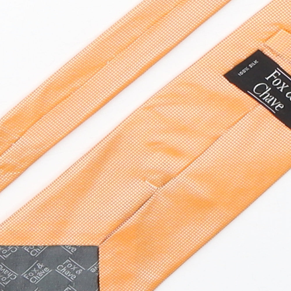 Fox & Chave  Mens Orange Grenadine Silk Pointed Tie One Size