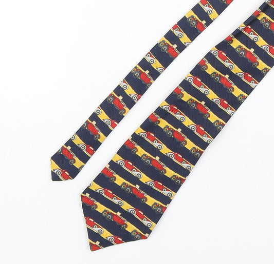 Halfords  Mens Multicoloured Striped Polyester Pointed Tie One Size - Car Print