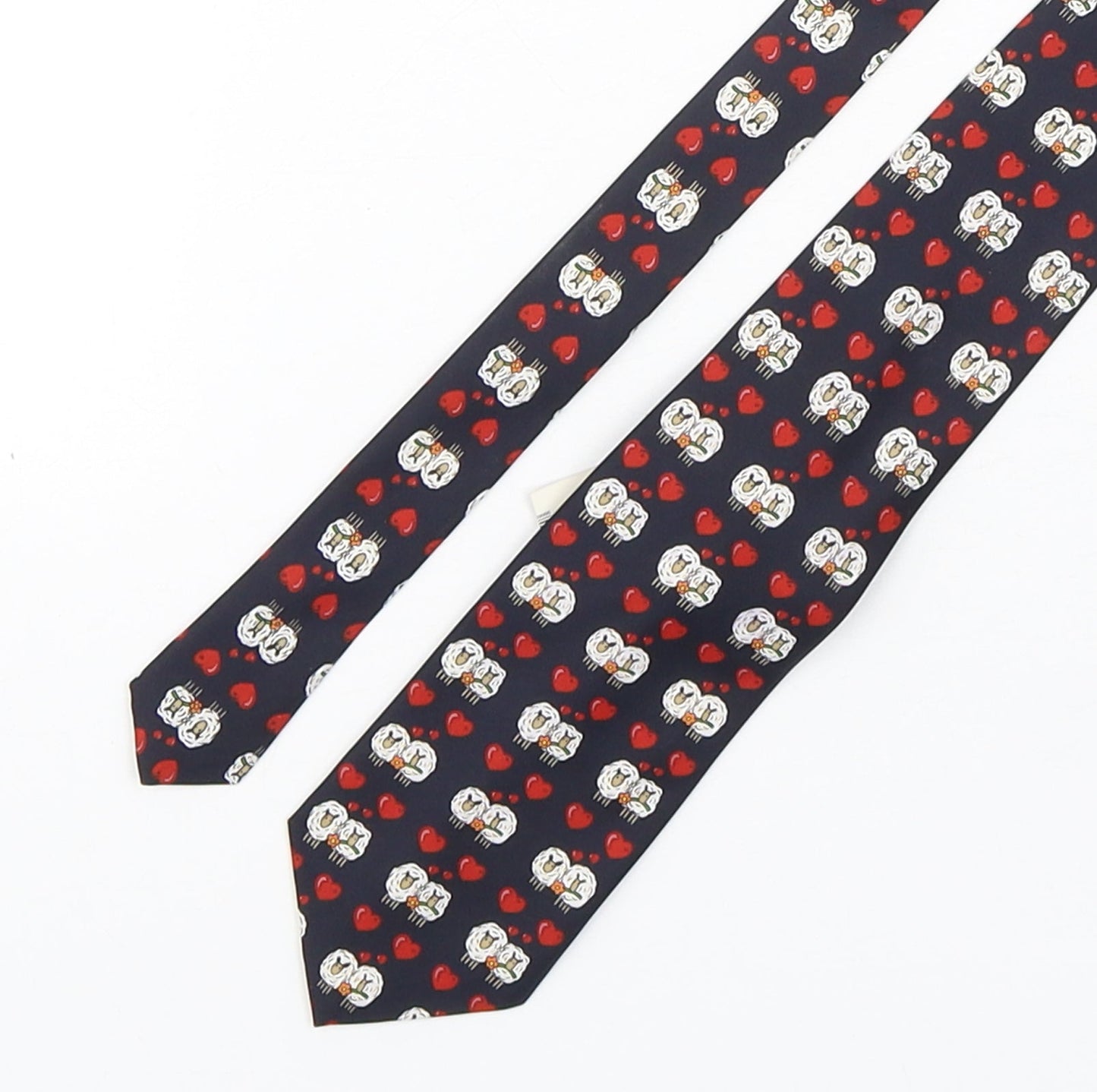 Burton  Mens Multicoloured Geometric Polyester Pointed Tie One Size - Sheep Print