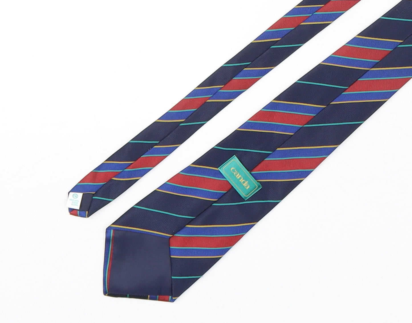Canda Mens Multicoloured Striped Polyester Pointed Tie One Size