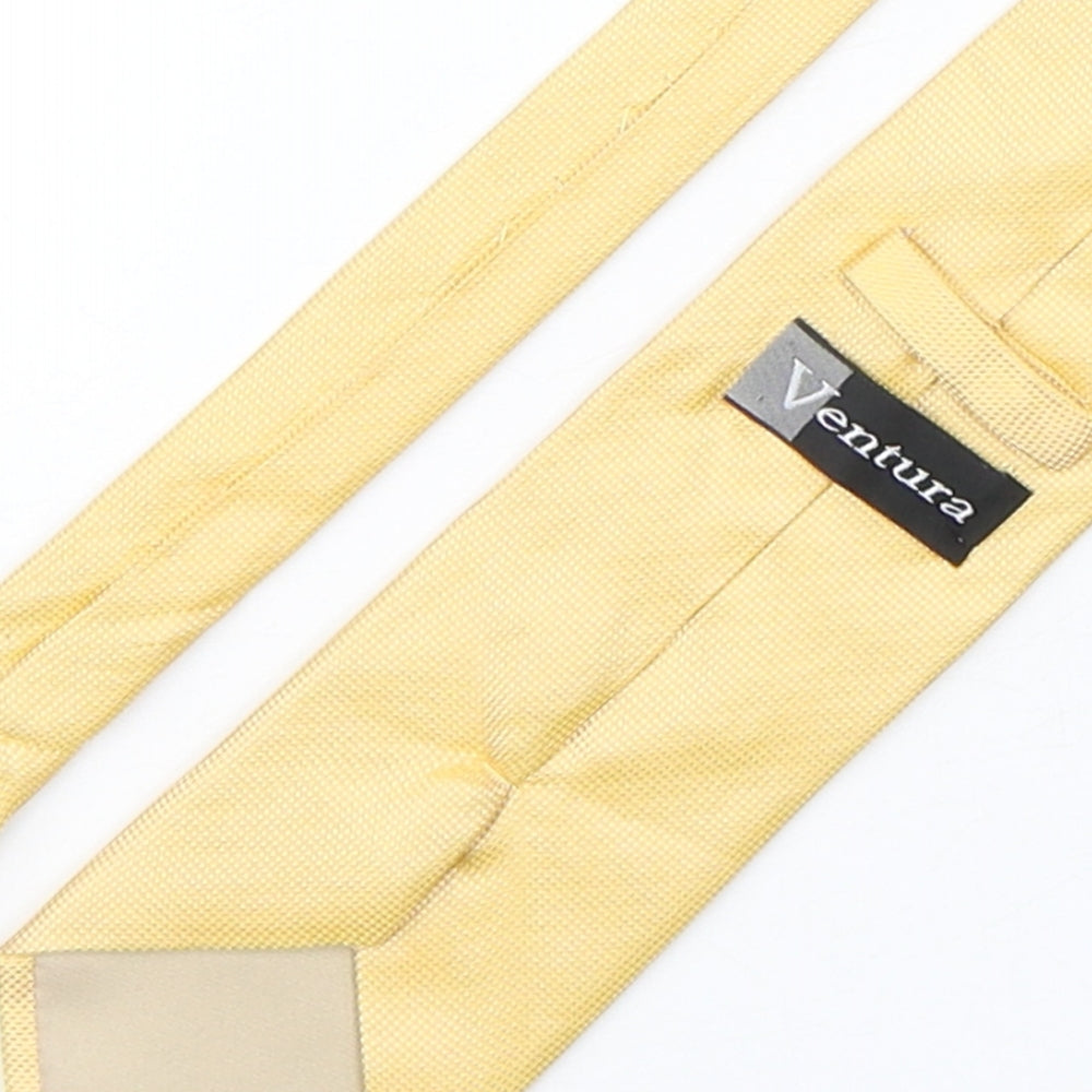 Ventura  Mens Gold Grenadine Silk Pointed Tie One Size