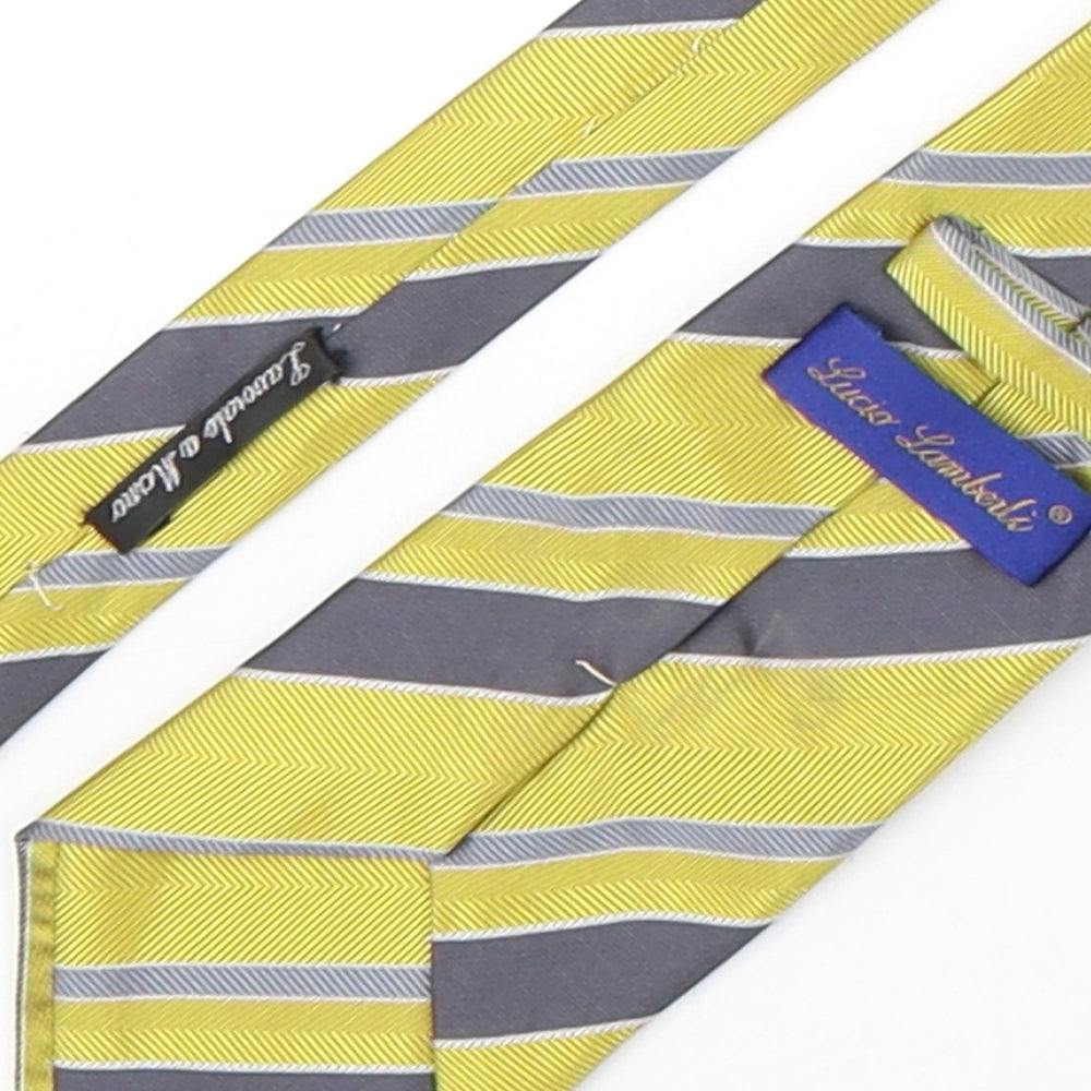 Lucio Lambeli Mens Multicoloured Striped Polyester Pointed Tie One Size