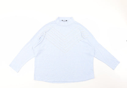 Select Womens Blue High Neck  Viscose Pullover Jumper Size L