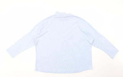 Select Womens Blue High Neck  Viscose Pullover Jumper Size L