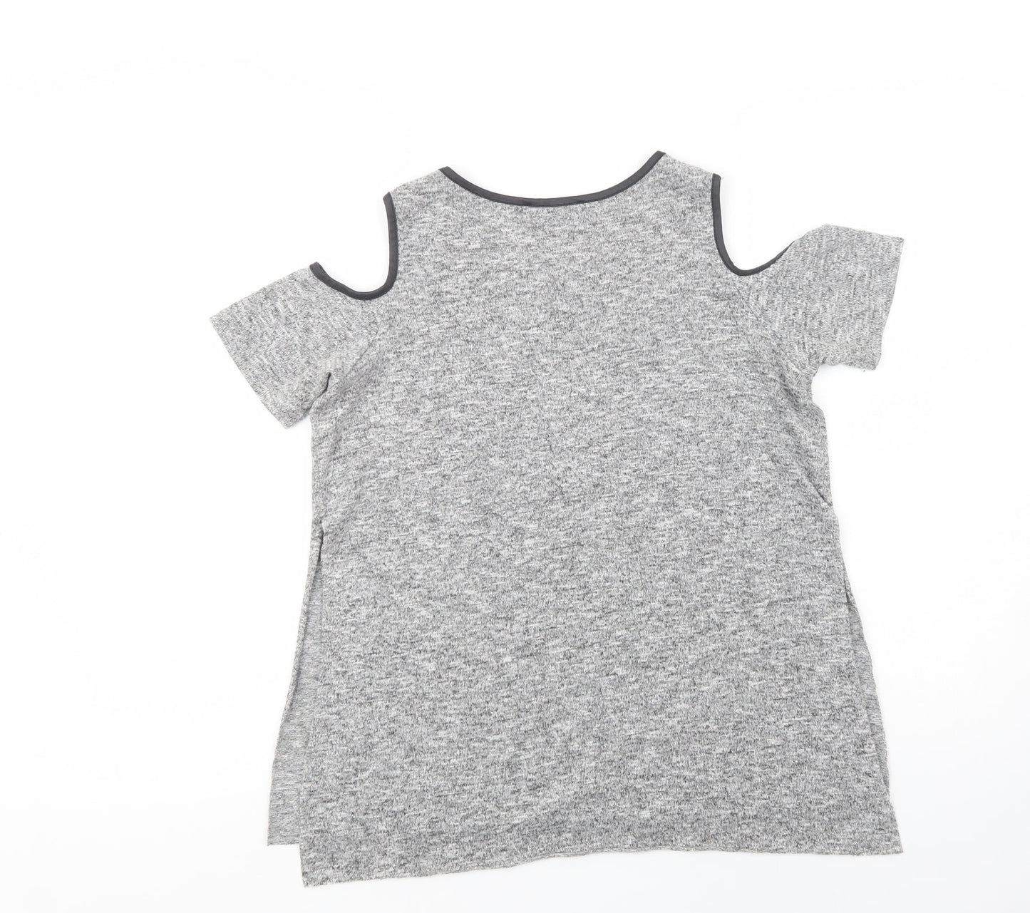 Select Womens Grey  Polyester Basic Blouse Size 10 Crew Neck - Not My Problem