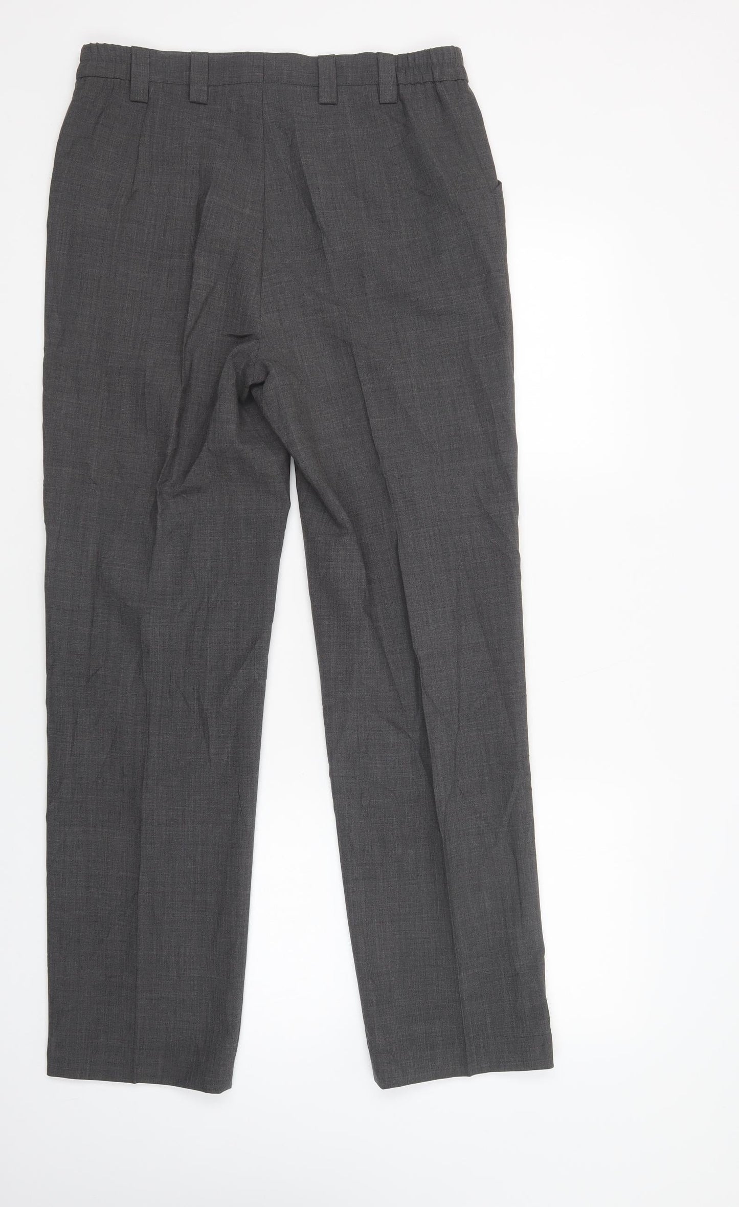 MICHELE Womens Grey  Polyester Dress Pants Trousers Size 12 L31 in Regular Button