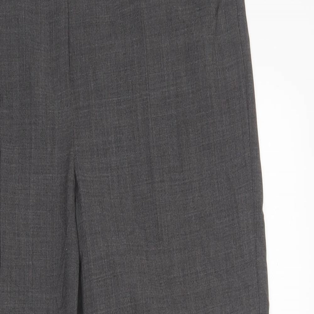 MICHELE Womens Grey  Polyester Dress Pants Trousers Size 12 L31 in Regular Button