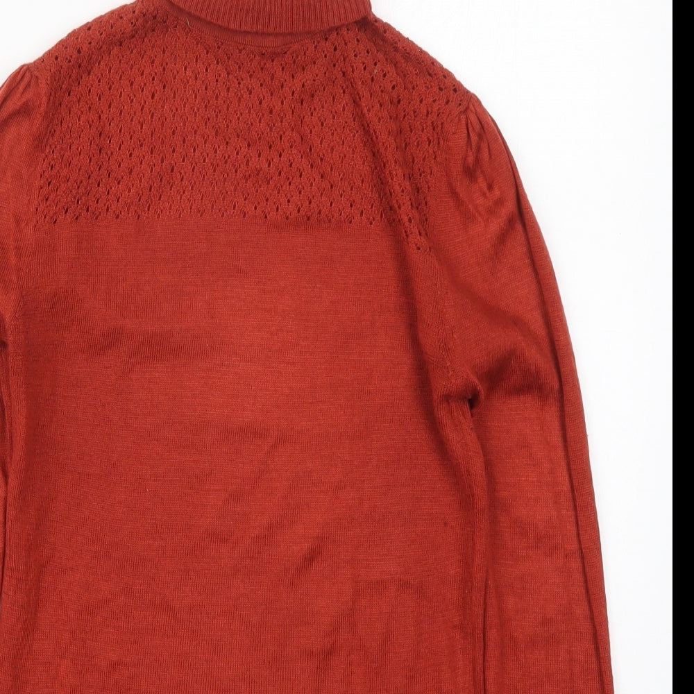 Therapy Womens Red Roll Neck  Acrylic Pullover Jumper Size 8