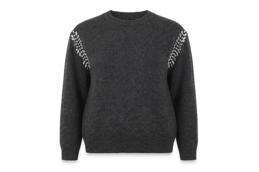 Primark Womens Grey Crew Neck  Acrylic Pullover Jumper Size 6