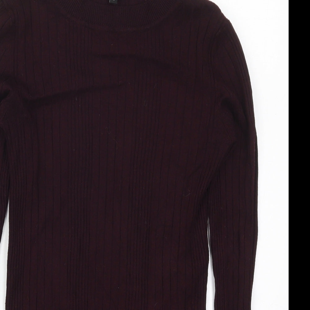 New Look Womens Purple Crew Neck  Viscose Pullover Jumper Size 10