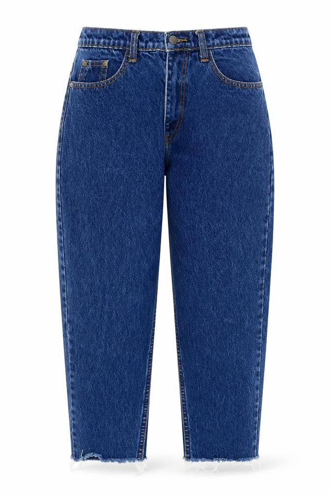 JEANS Womens Blue  Cotton Cropped Jeans Size M L24 in Slim Button