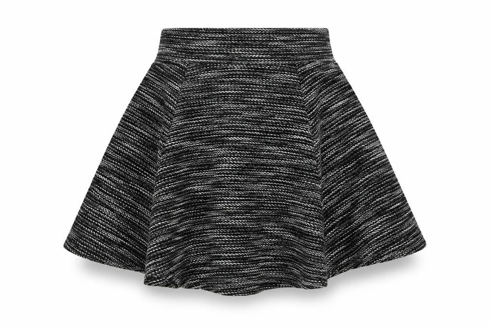 Divided by H&M Womens Black Striped Cotton Flare Skirt Size S   Zip