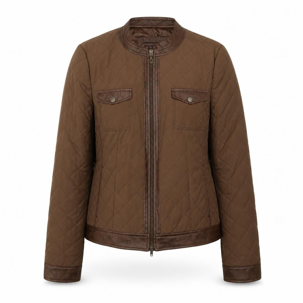 Bianca Womens Brown   Quilted Jacket Size 10  Zip
