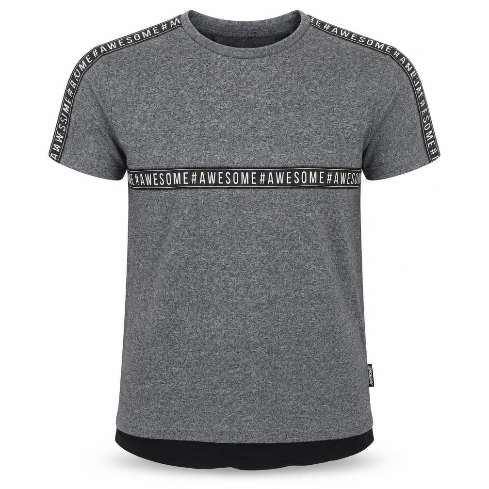 Primark Boys Grey  Polyester Pullover T-Shirt Size 7-8 Years Round Neck Pullover