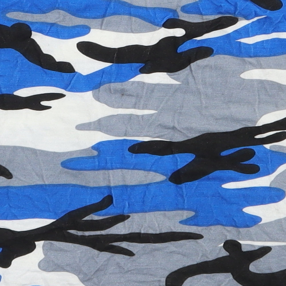 All That  Girls Blue Camouflage Viscose Basic T-Shirt Size 11-12 Years Round Neck Pullover