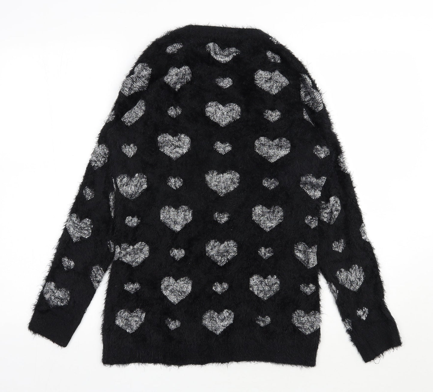 Your style Womens Black Round Neck  Polyamide Pullover Jumper Size 10