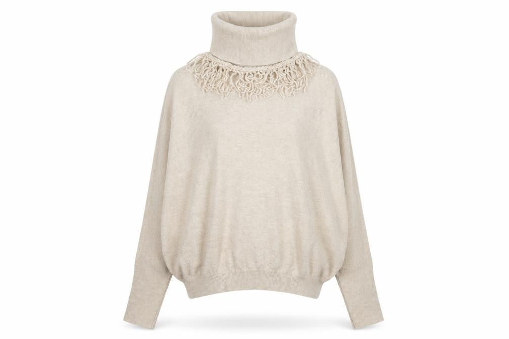 River Island Womens Beige Roll Neck  Acrylic Pullover Jumper Size S
