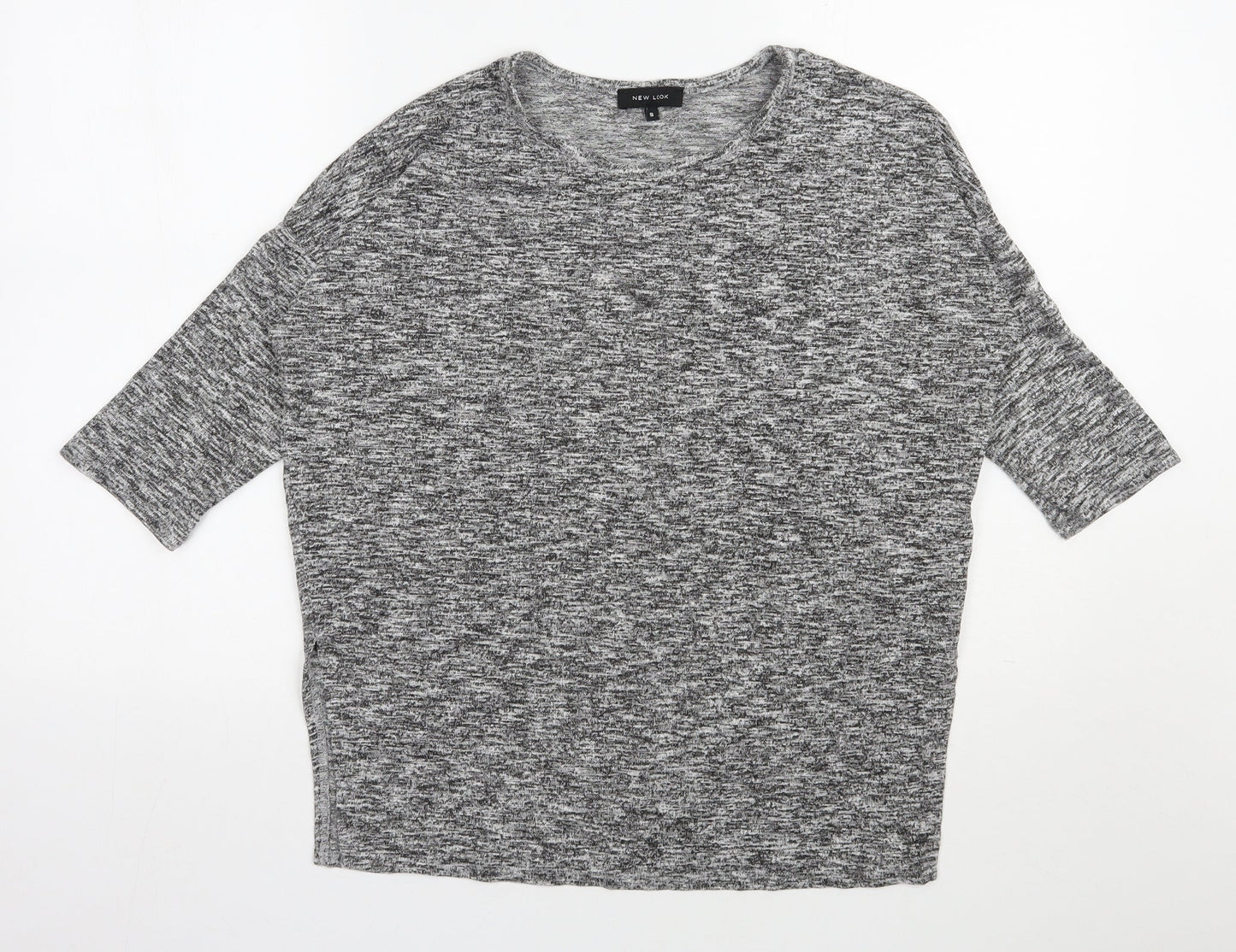 New Look Womens Grey Round Neck  Viscose Pullover Jumper Size S