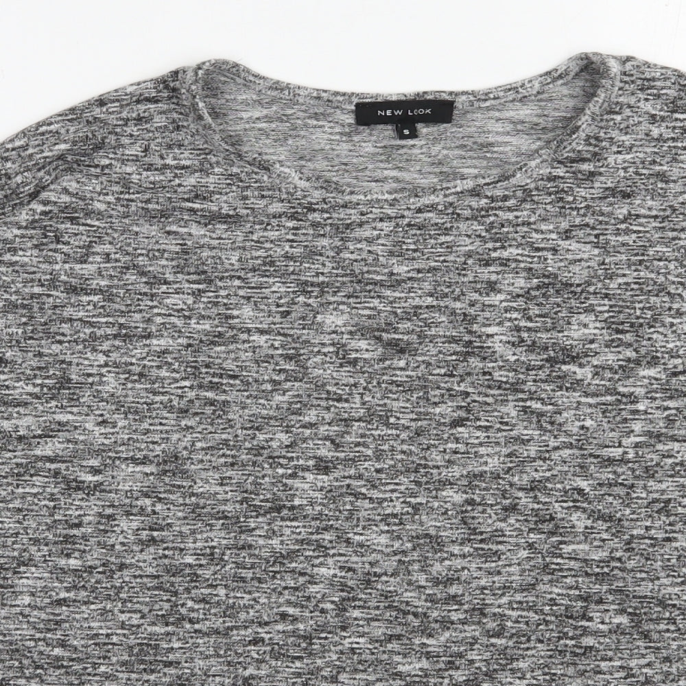 New Look Womens Grey Round Neck  Viscose Pullover Jumper Size S