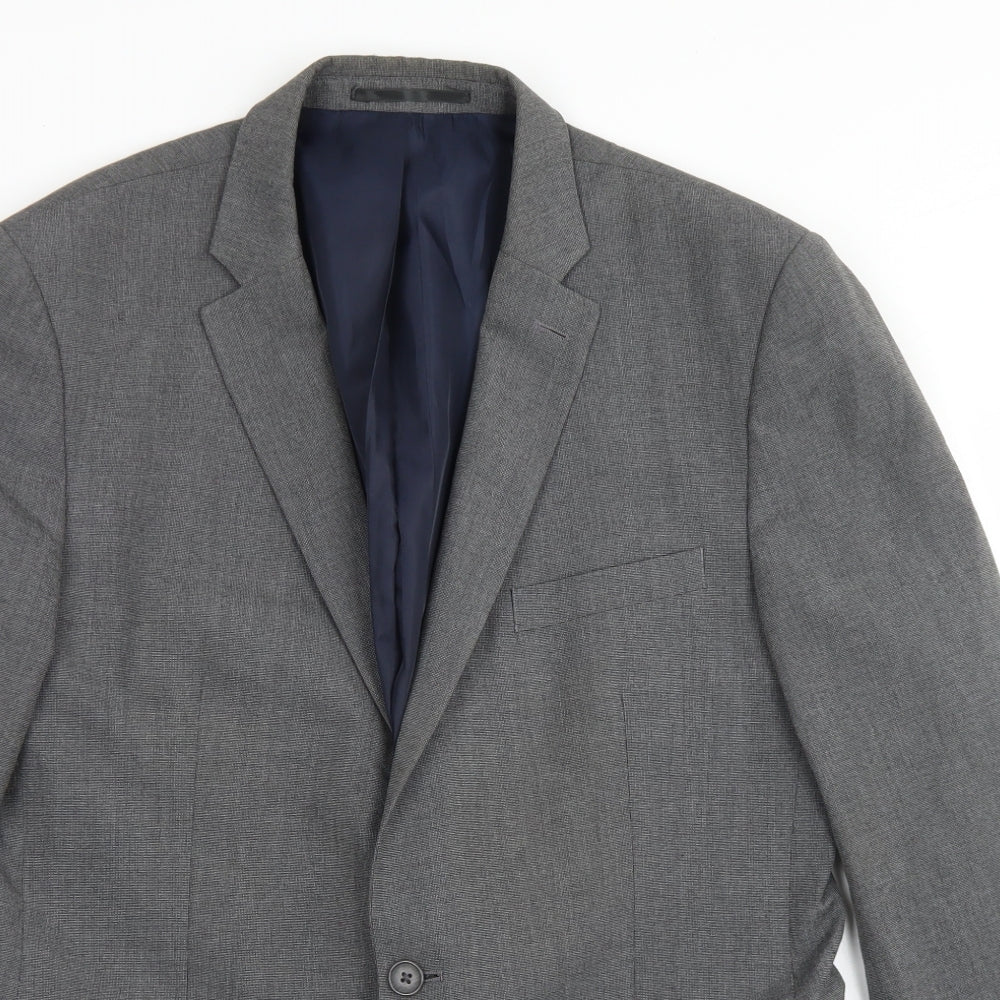 Debenhams Mens Grey  Polyester Jacket Blazer Size 42