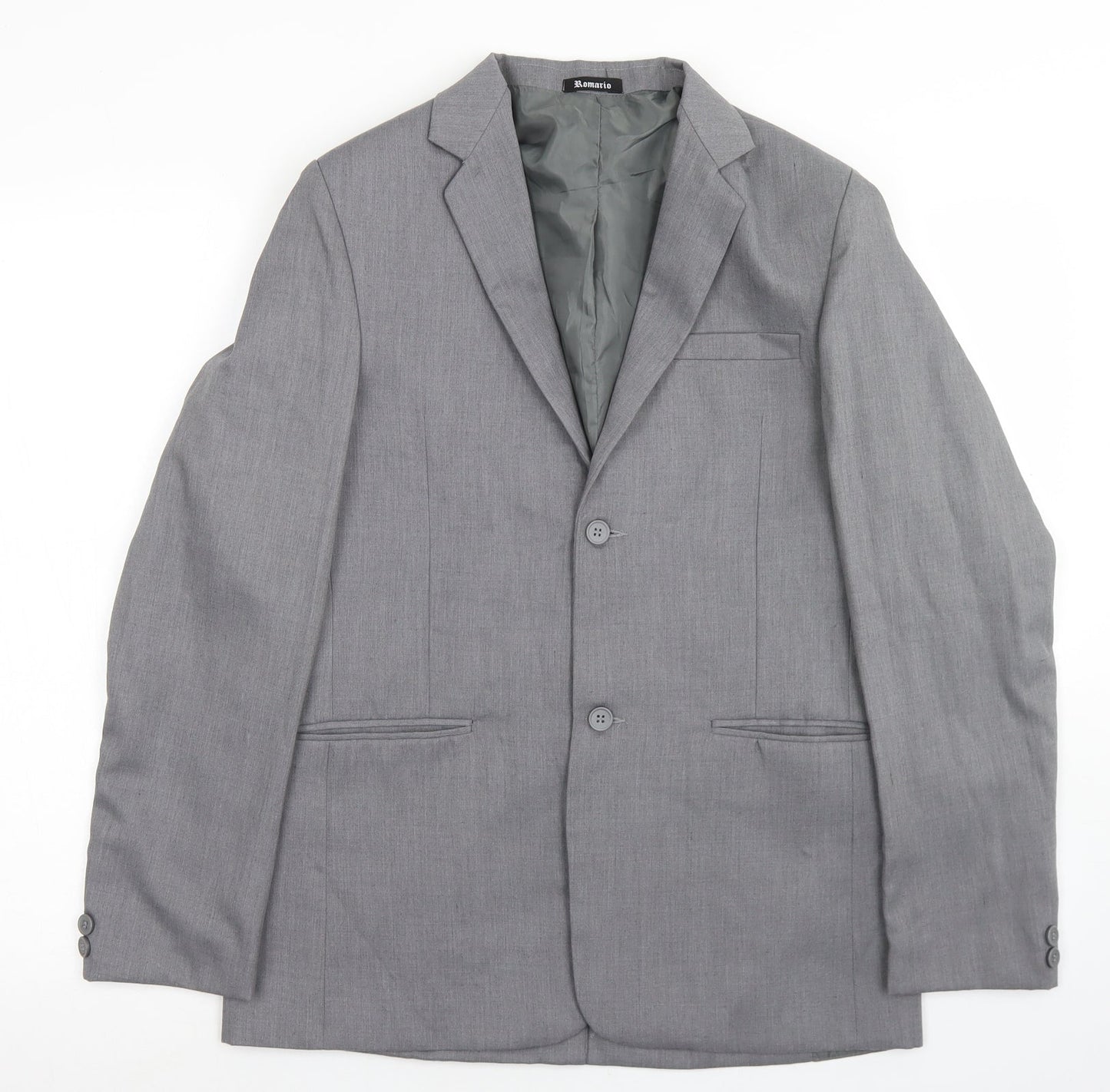 Romario Mens Grey  Polyester Jacket Blazer Size 34