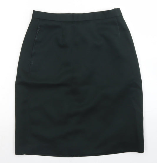 Wallace Womens Green  Polyester Straight & Pencil Skirt Size 28 in   Button