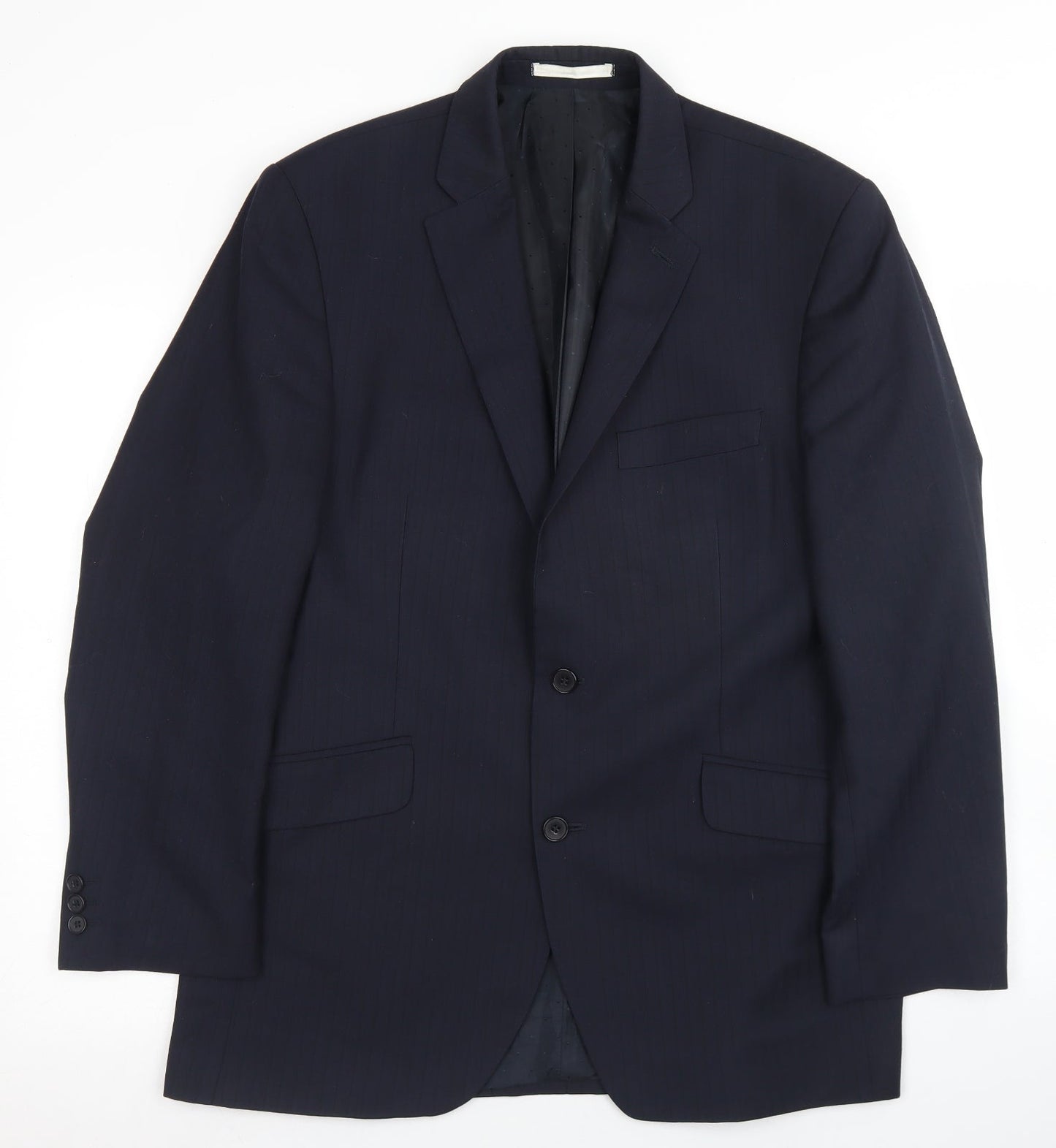 Preworn Mens Blue Striped Wool Jacket Blazer Size 40
