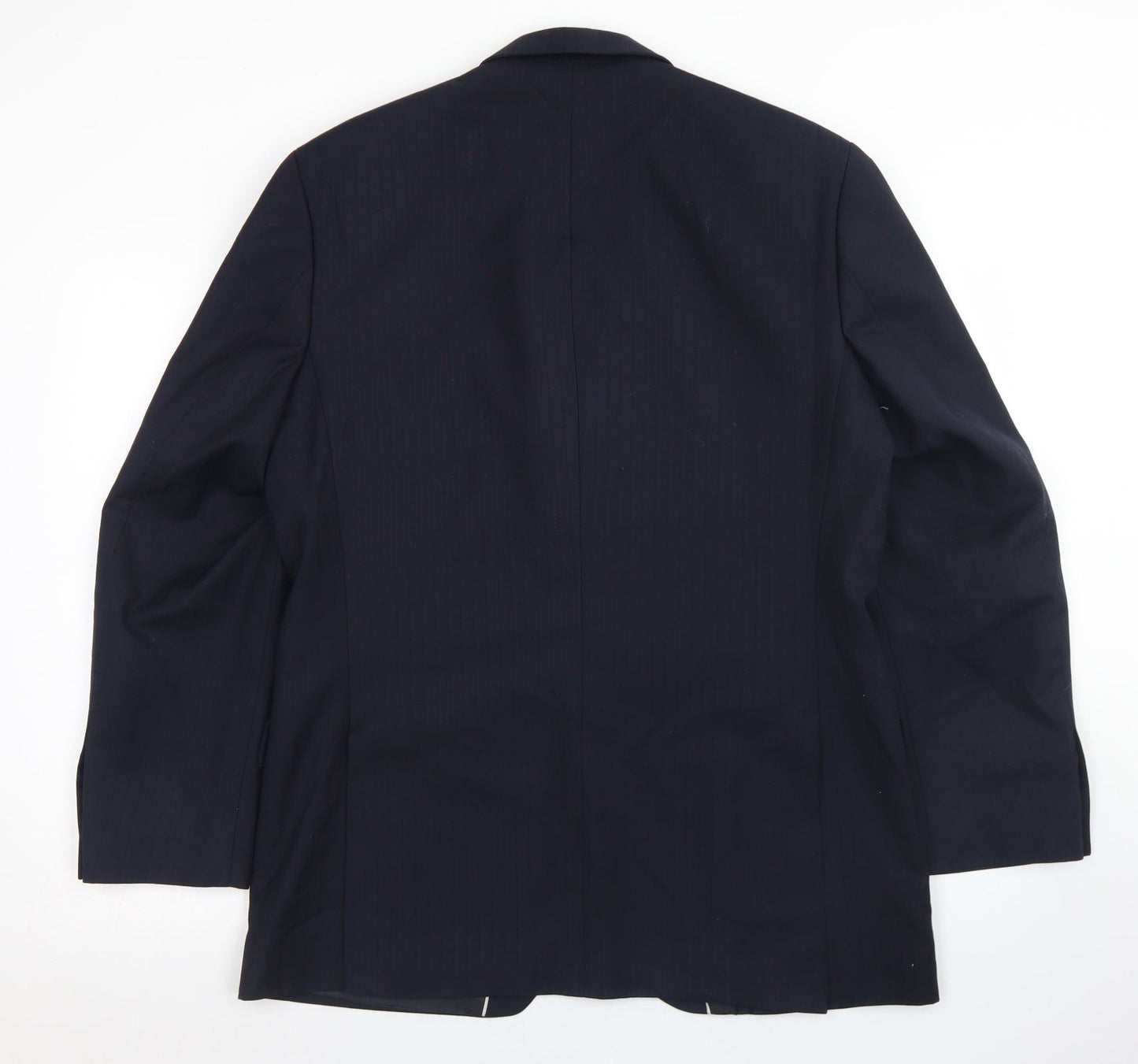 Preworn Mens Blue Striped Wool Jacket Blazer Size 40