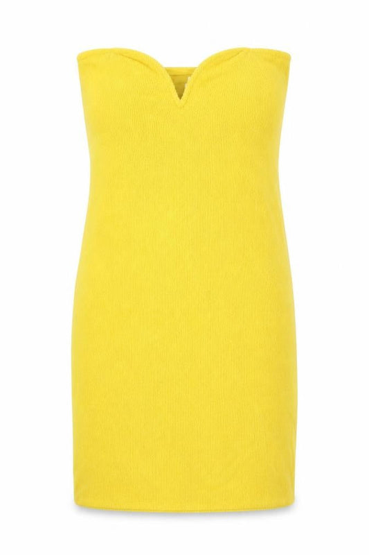 H&M Womens Yellow  Polyester Pencil Dress  Size S  Off the Shoulder