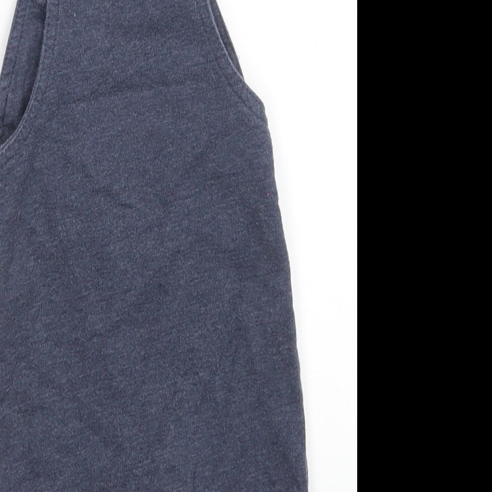 Primark Baby Blue  Cotton Pinafore/Dungaree Dress  Size 3-6 Months  Square Neck