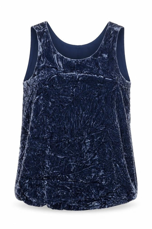 Marks and Spencer Womens Blue  Viscose Vest Sweatshirt Size 10   - Crushed Velvet