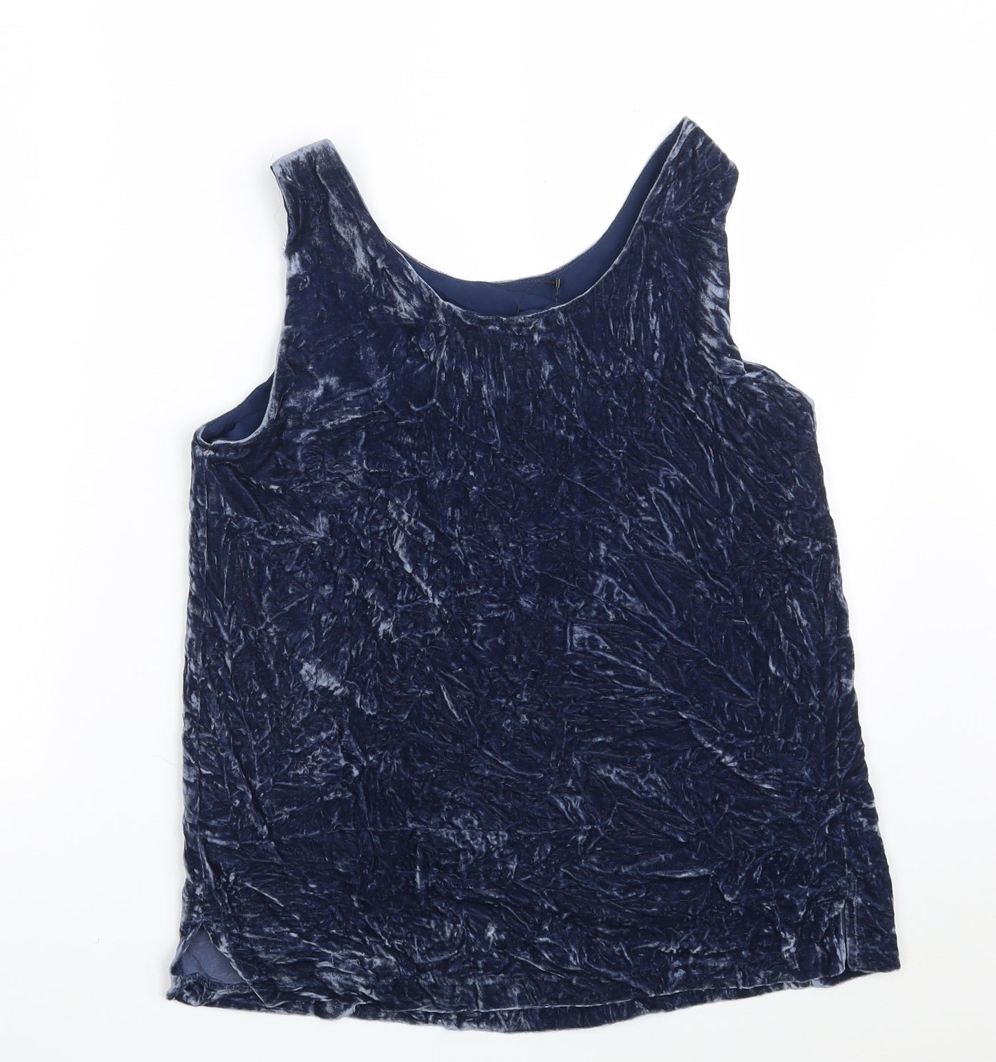 Marks and Spencer Womens Blue  Viscose Vest Sweatshirt Size 10   - Crushed Velvet