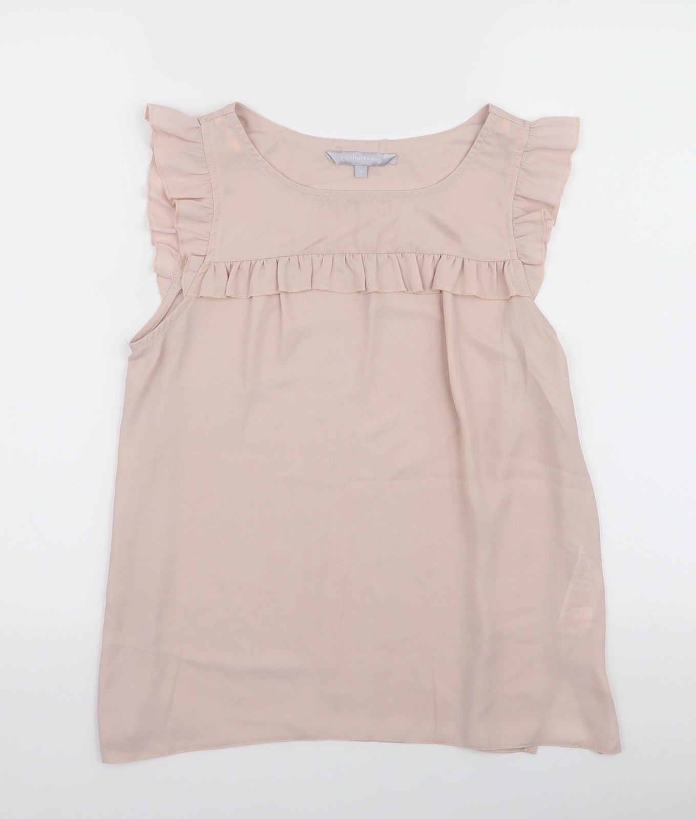 Red Herring Womens Pink  Polyester Basic Blouse Size 10 Round Neck