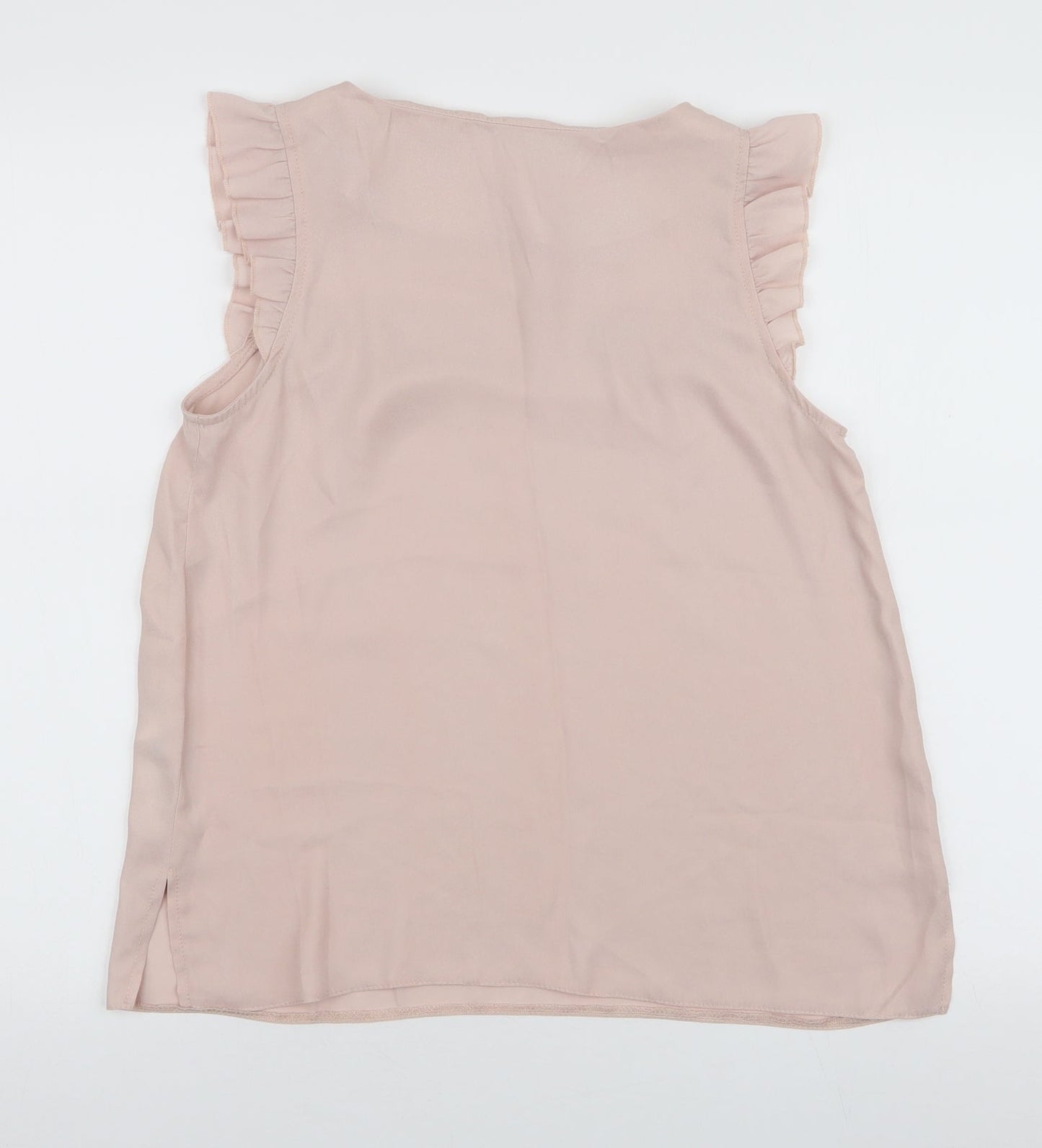 Red Herring Womens Pink  Polyester Basic Blouse Size 10 Round Neck